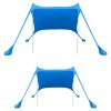 6.5x6.5FT Foldable Beach Canopy Tent Collapsible Shade Sail Sun Protection Windproof Shelter 4 Sandbag 2 Pole Portable Storage Bag Rectangle Blue