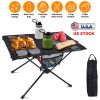 Portable Folding Camping Table Foldable Beach Table Aluminum Alloy Frame with 2 Cup Holders 2 Side Pockets Carry Bag for Picnic Camping Hiking Beach B