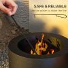 Outsunny Smokeless Fire Pit, 19" Portable Wood Burning Firepit with Poker, Low Smoke Camping Bonfire Stove for Backyard Patio Picnic, Stainless Steel