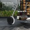 Outsunny 21" Kettle Charcoal BBQ Grill Trolley with 360 sq.in. Cooking Area, Outdoor Barbecue with Shelf, Wheels