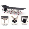 Outsunny Folding Camping Cot for Adults with Carry Bag, Side Pocket, Outdoor Portable Sleeping Bed for Travel, Camp, Vacation, 330 lbs. Capacity